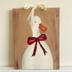Original Painting "The Red Bow Duck"