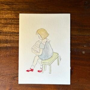 Original Watercolour "The Reading Girl" Unframed