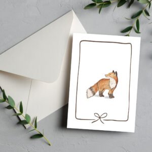 A6 Greeting Card - The Fox and Bow